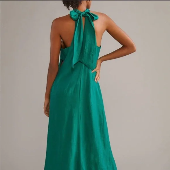 Anthropologie Halter Green Maxi Dress - Picture 2 of 5